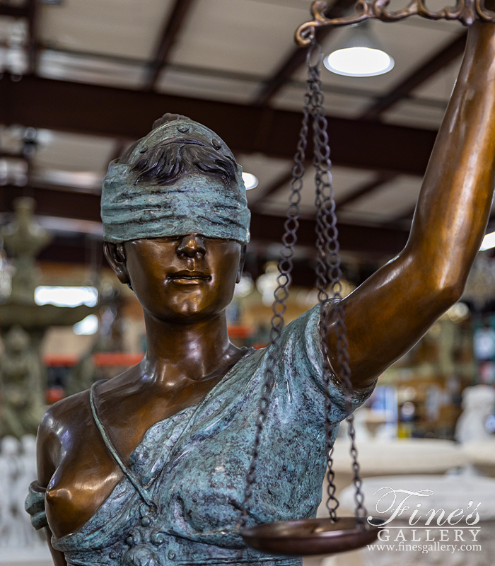 Bronze Statues  - 84 Inch Tall Lady Of Justice In Bronze - BS-1589